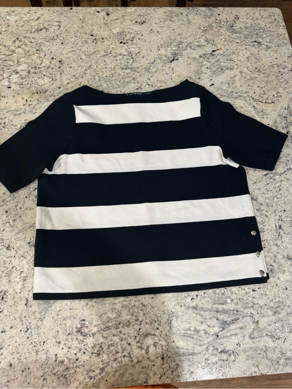Ralph Lauren Black & White Striped Short-Sleeve Tee